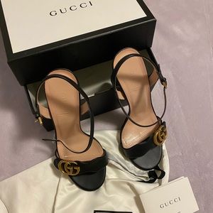 Gucci Black Leather Sandal